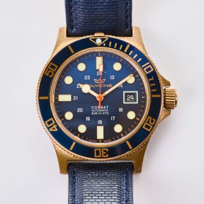 Bronze, 42.5mm Glycine Combat Sub Automatic Wristwatch