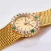 18ct Yellow Gold, 19.6mm Baume et Mercier, Diamond / Emerald Manual Wind Wristwatch, circa 1960's - 2