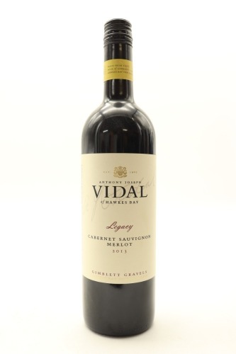 (1) 2013 Vidal Legacy Cabernet Merlot, Gimblett Gravels [JR17.5] [BC98]
