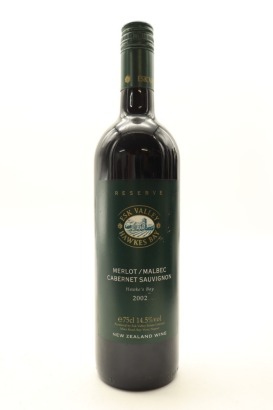 (1) 2002 Esk Valley Reserve Merlot Malbec Cabernet, Gimblett Gravels
