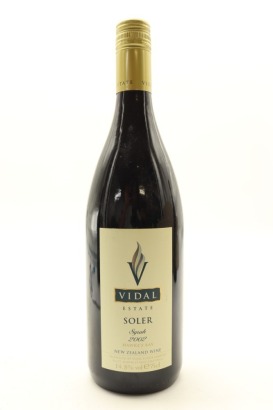 (1) 2002 Vidal Estate Soler Syrah, Hawke's Bay