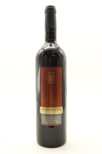 (1) 2000 Matua Valley Single Vineyard Matheson Cabernet/Merlot, Hawke's Bay