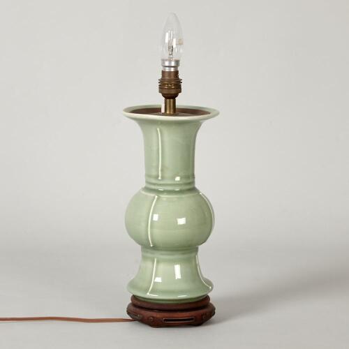 Chinese Celadon Glaze Lamp Base