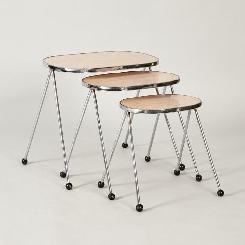 A Set of Retro Formica and Chrome Nesting Tables