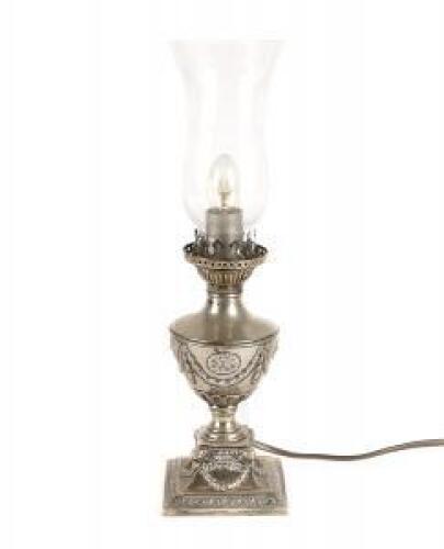 A Decorative Silver Plated Classical Urn Table Lamp
