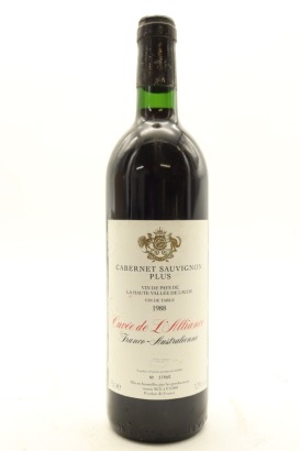(1) 1988 L'Alliance Flying Winemakers Cabernet Sauvignon Plus, France
