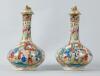 A Pair of Famille Rose Squat Vases