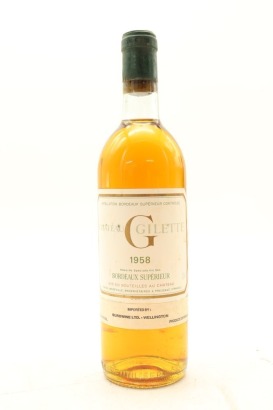 (1) 1958 Chateau Gilette Blanc Sec, Bordeaux
