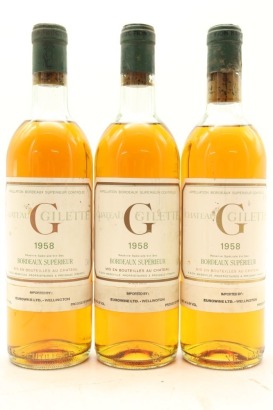 (3) 1958 Chateau Gilette Blanc Sec, Bordeaux
