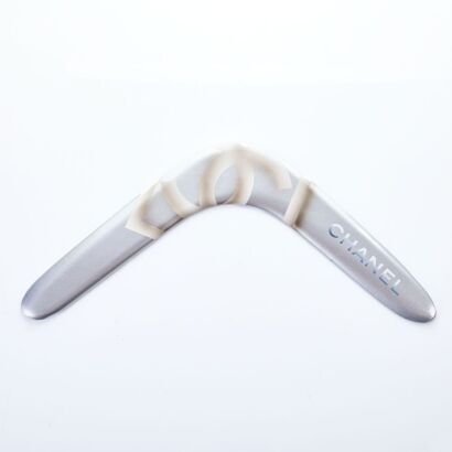 Chanel, Silver-tone Metallic Boomerang