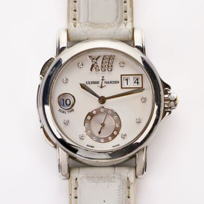 Stainless Steel, 37.5mm Ulysee Nardin Classico Dual Time Automatic Wristwatch