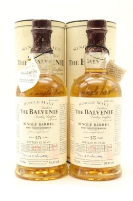 (2) The Balvenie Single Barrel 15 Year Old Single Malt Scotch Whisky, 50.4% ABV (GB)