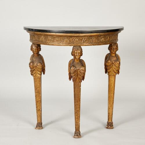 A Fabulous French Empire Demi Lune Console Table