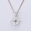 18ct White Gold, 2.01ct Square Cut Diamond /.10ct Diamond Solitaire Necklace, GIA certified