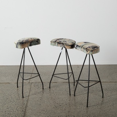 A Set of Three John Crichton Bar Stools
