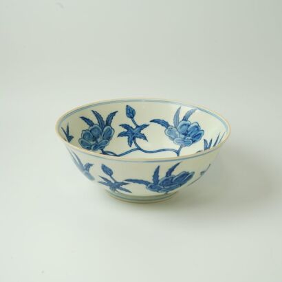 A Chinese Jingdezhen Blue and White &lsquo;Floral&rsquo; Bowl (Ming Dynasty Chenghua Period Mark)