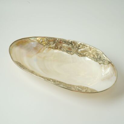 A Shell Tray with Metal Mounts