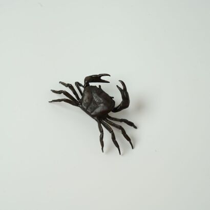A Japanese Bronze Crab Ornament