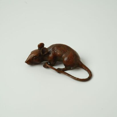 A Japanese Bronze Treasure Rat Ornament