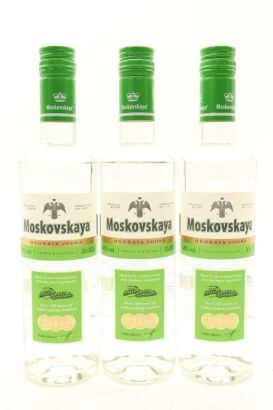 (3) Moskovskaya Osobaya Vodka, Latvia, 40% ABV, 500ml