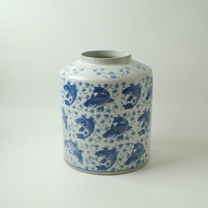 A Chinese Blue and White Fish Jar