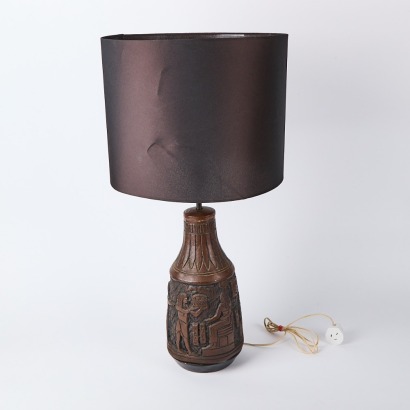 A Carved Relief Base Table Lamp