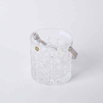 A Mid Century Hoya Heavy Textured Glass Ice Bucket