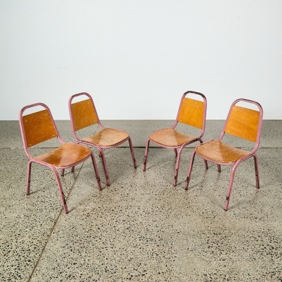 A Set of Four Vintage Children's Chairs