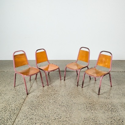A Set of Four Vintage Children's Chairs
