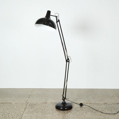 A Large Black Floor-Standing Anglepoise Lamp