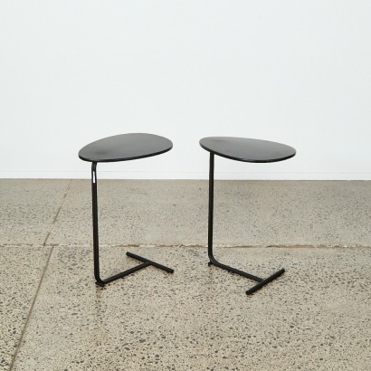 A Pair of Minimalist Black Side Tables