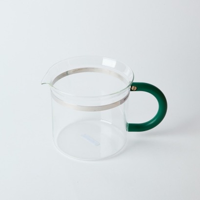 A Vintage Bodum Jug with Green Handle