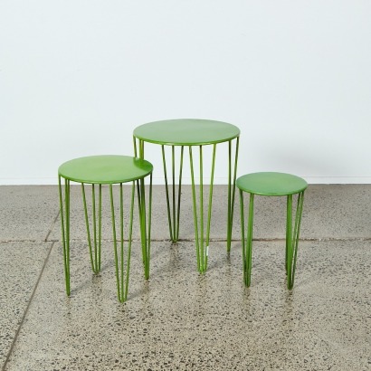 A Set of Three Metal Nesting Tables