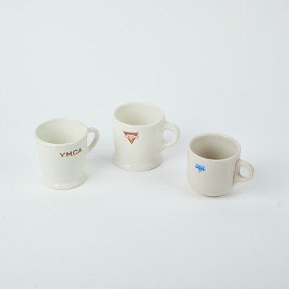 A Set Of Three Vintage YMCA And YWCA Vitrified Ware Mugs