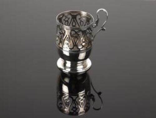An Italian Silver Cup Holder Stamped 800