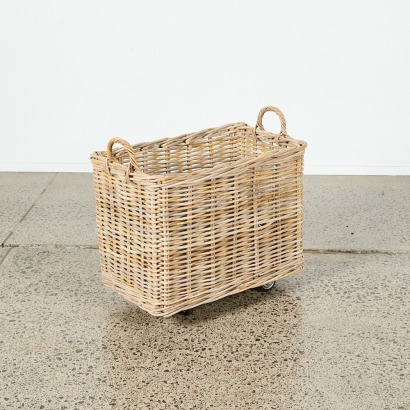 A Vintage Basket On Wheels