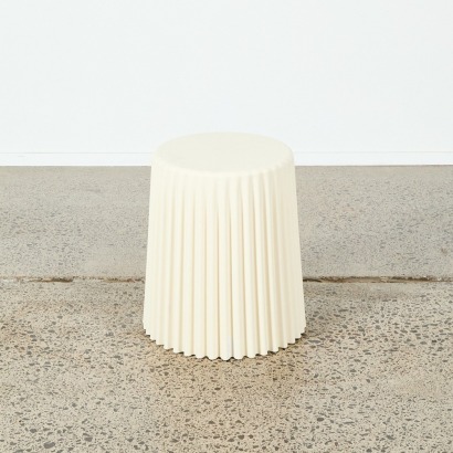 A Fluted White Plastic Side Table