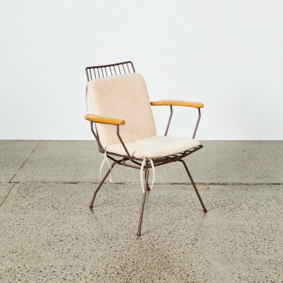 A Beech and Steel Wire Chair