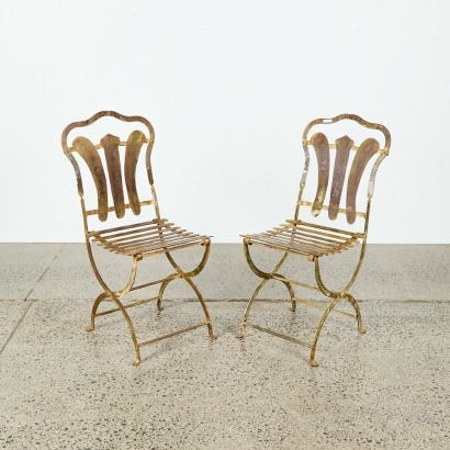 A Pair of Antique French Wrought Iron Garden Seats