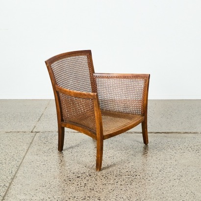 An Antique Walnut and Oak Framed Armchair by G.B.L. Ltd