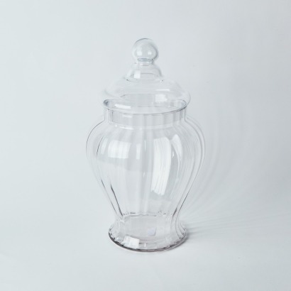 A Large Lidded Glass Urn/Storage Jar