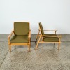 A Pair of Scandinavian Mid-Century Blonde Beech Armchairs - 2