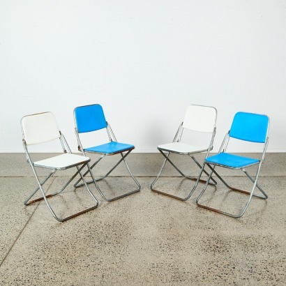 A Set of Four Hunterline NZ-Made Folding Outdoor Stools