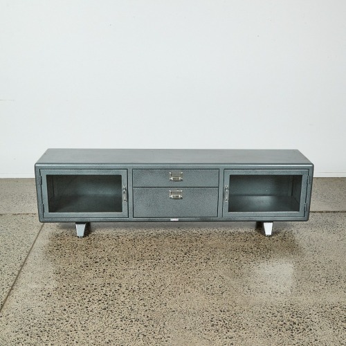 An Industrial Dulton Low Cabinet Finished in Hammertone Grey