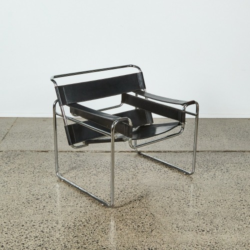 A Leather Wassily Style Chair