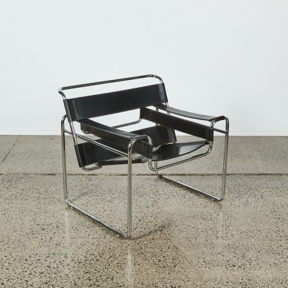 A Leather Wassily Style Chair