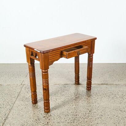 A Pine Faux Bamboo Leg Console Table