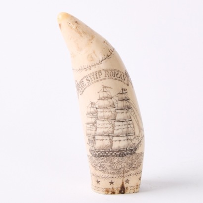 A Resin Replica Scrimshaw Whale's Tooth
