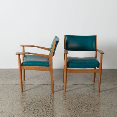 A Pair of Mid-Century Vinyl Chairs