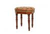 A Turned Legged Stool with Deep Buttoned Octagonal Top